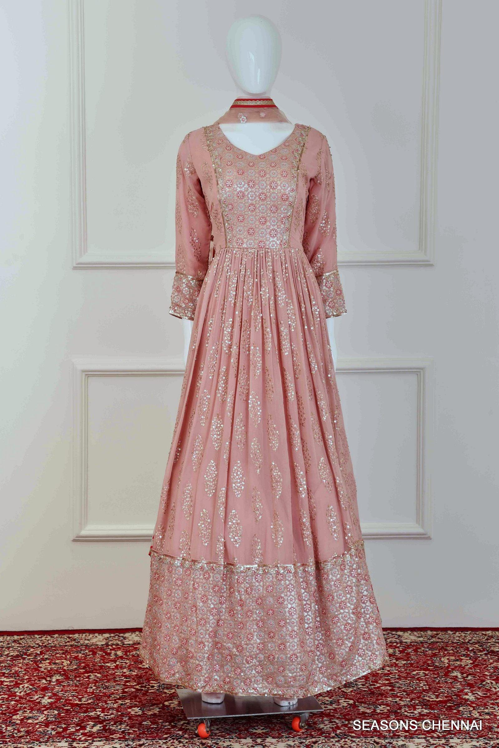 Modest Pink Floor Length Prom Dress Formal Evening Gown X019